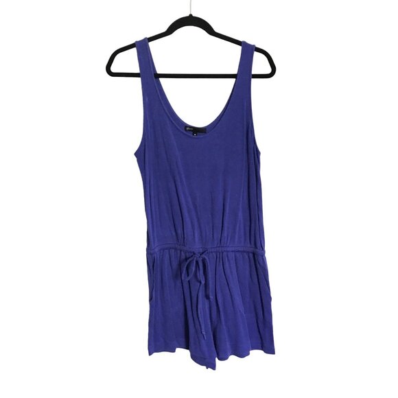 GIBSON- WOMENS BLUE LIGHT WEIGH ELASTIC WAIST SIDE POCKETS ROMPER SIZE MEDIUM - Picture 3 of 10